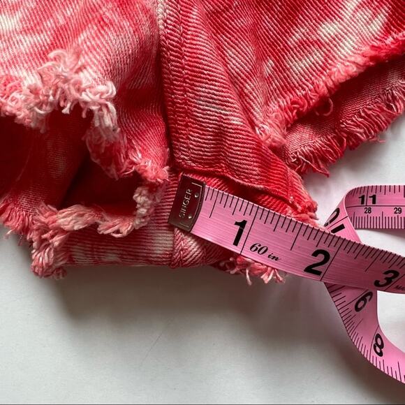 BDG Festival Shorts 28 Red Tie Dye High Rise Cheeky High Waisted - Picture 8 of 9